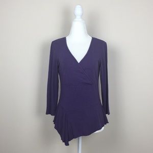 Acorn - V-Neck 3/4 Length Sleeve Heathered Tee